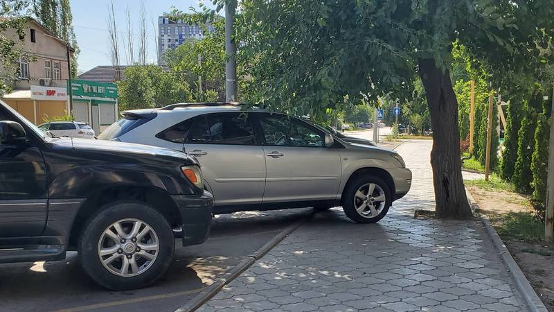Lexus RX 300 припарковался, заехав на тротуар. Фото Асхата