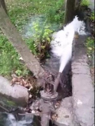 Горожанин сообщает о прорыве трубы в парке Панфилова <i>(видео)</i>