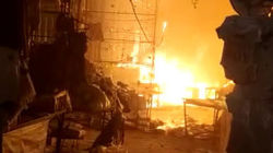 Пожар на рынке «Дордой». Видео