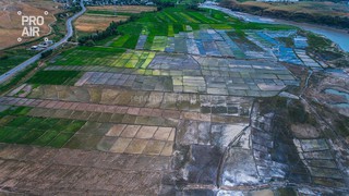 Фото с высоты птичьего полета — Рисовое поле в Узгенском районе Фото с высоты птичьего полета — Рисовое поле в Узгенском районе