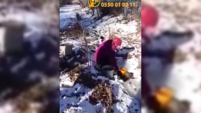 Жители села Орлиное в Ак-Суйском районе вынуждены набирать питьевую воду из арыка. Видео