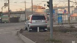 Горожанин припарковался под светофором. Фото Горожанин припарковался под светофором. Фото