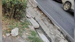 Бордюры на Манаса-Токтогула рассыпались из-за механического воздействия. Мэрия ищет средства для восстановления