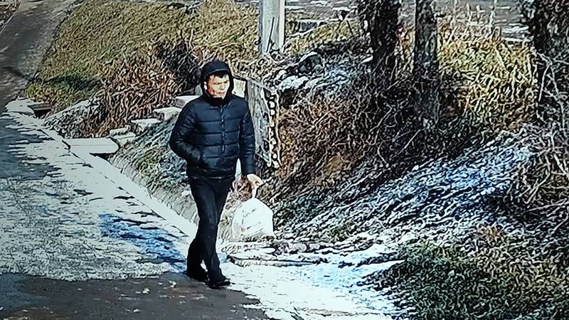 В Бишкеке мужчина бросил пакет мусора на обочину тротуара. Видео