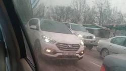 В Бишкеке замечен полностью тонированный «Хендай» с госномером 111ХАН. Фото
