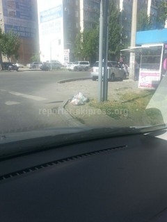 На перекрестке Правда-Боконбаева кто-то оставил мусор, - читатель (фото)