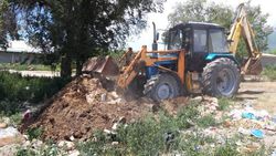 В селе Кашат Иссык-Кульского района ликвидировали стихийную свалку мусора, - Иссык-Кульская РГА