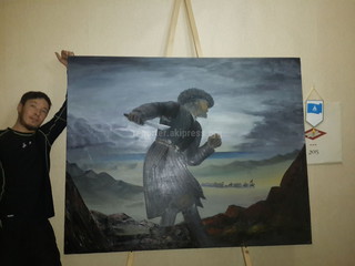 Автор проекта Uluu Kyrgyz IZI А.Джаналиев написал картину о неизвестном воине 1916 года (фото)