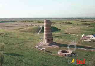 Аэросъемка башни Бурана близ Токмока