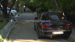 В 6 мкр возле дома №23 водитель с тонированными передними окнами припарковался на тротуаре (фото)