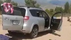 «Тойота RAV 4» припаркована в трех метрах от озера Иссык-Куль. Видео очевидца