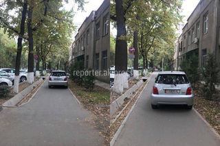 Езда по тротуару на бульваре Эркиндик