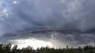 Фото — Облака над озером Иссык-Куль