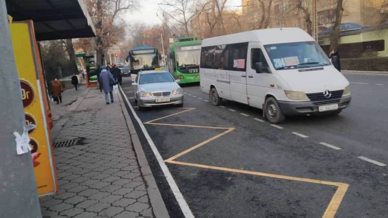 На Московской-Уметалиева таксисты паркуются на остановке (фото)