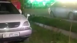 «Тойота» припаркована на газоне. Фото