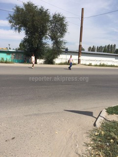 Бишкекчанка просит обновить на дороге «зебру» возле конечной троллейбуса №7 в мкр Тунгуч (фото)