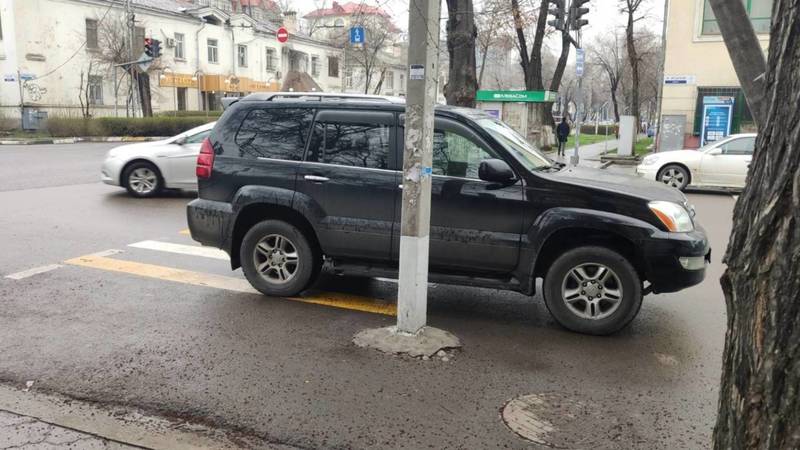 Lexus GX 470 припарковался на зебре. Фото горожанина