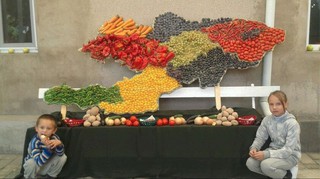 Карта Кыргызстана из фруктов и овощей <i>(фото)</i>