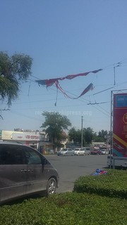 На проспекте Чуй порвался баннер, установленный о Годе истории и культуры <i>(фото)</i>