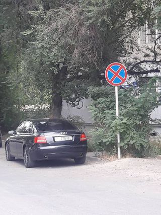 Парковка в зоне действия знака &quot;Остановка запрещена&quot; на Тыныстанова-Горького