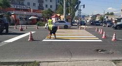 На Ахунбаева–Токтоналиева нанесли новую пешеходную разметку, - мэрия