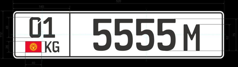 Правительство ввело образец новых автомобильных номеров для иностранных
 лиц в Кыргызстане &mdash; Tazabek